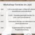 Grafik mit den Workshopterminen im Juni